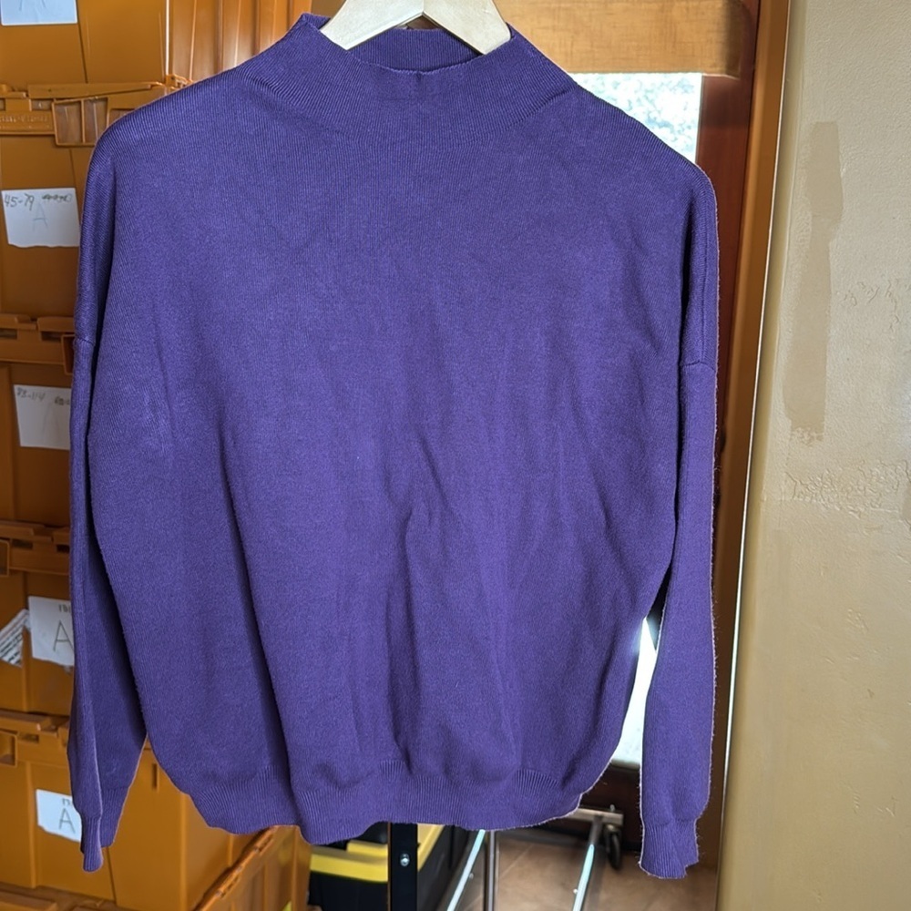 VAARA Purple Mock Neck Sweater Size Medium
